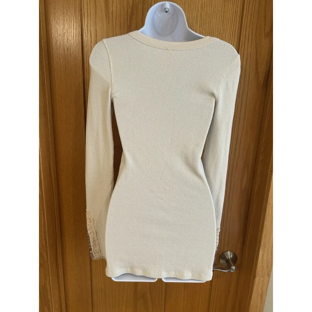 Free People Vintage Fiesta Meadow‎ Embellished Thermal Waffle Anthropologie M